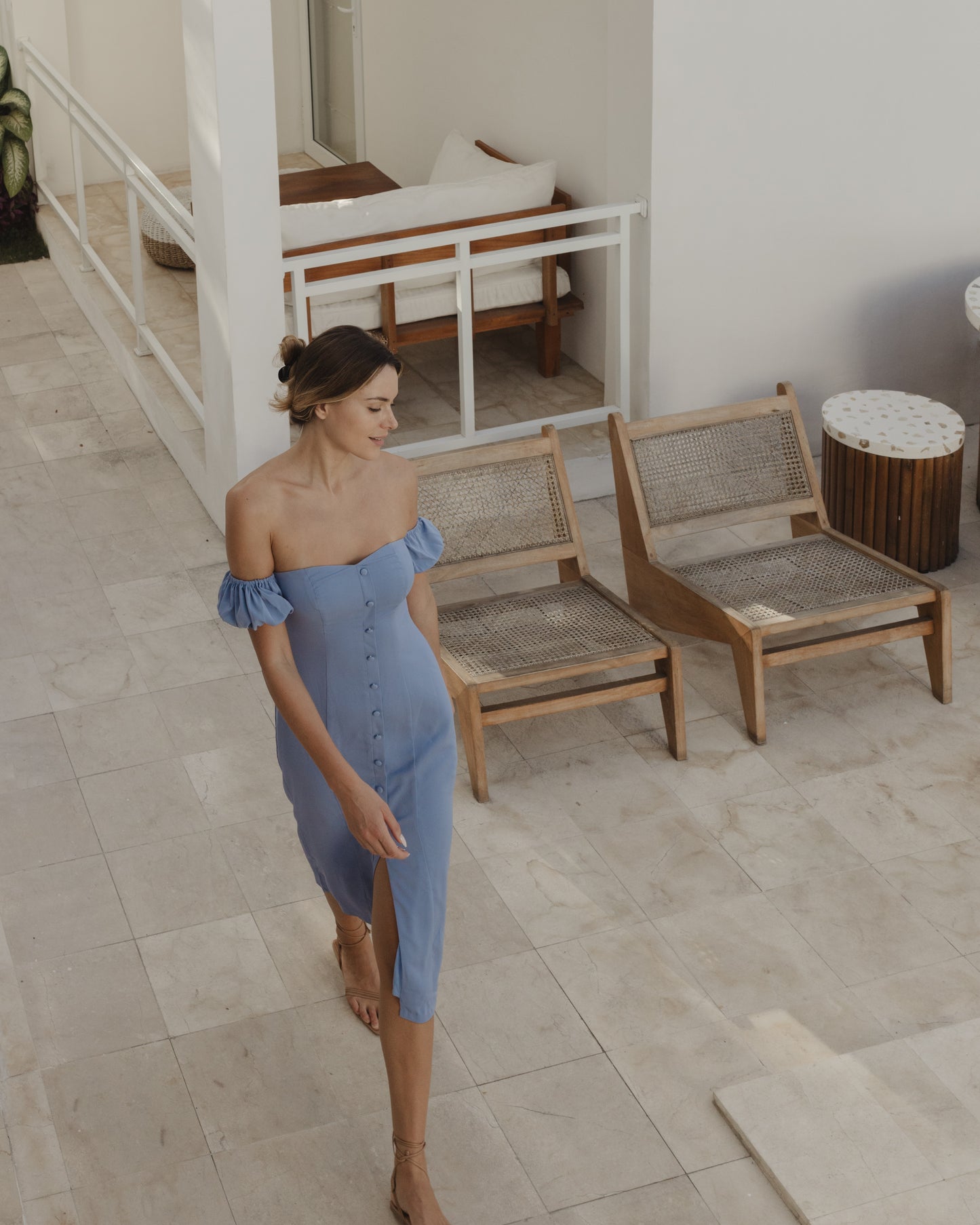 Off-Shoulder Midi (Dusty Periwinkle)
