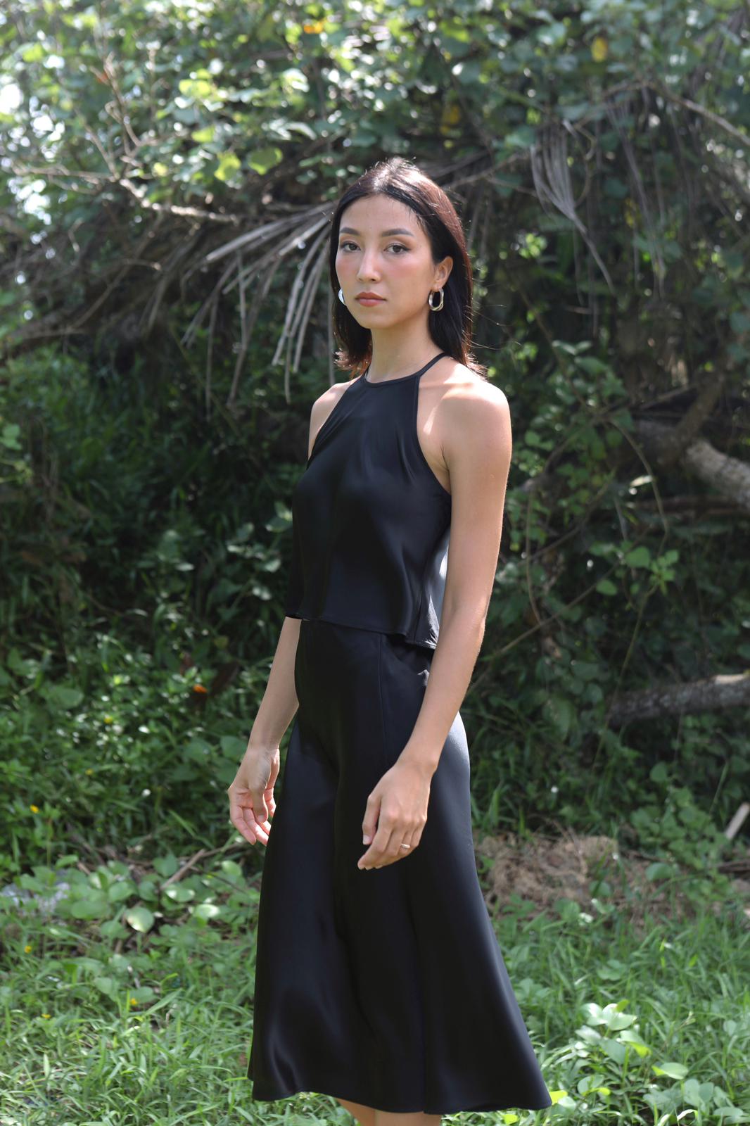 The Bias Midi Skirt (Black)