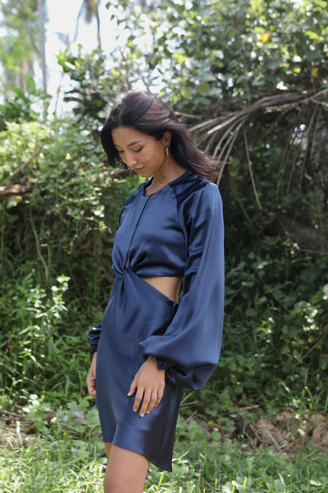 Twist Knot Mini dress (Midnight)