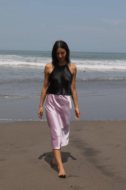 The Bias Midi Skirt (Champagne)