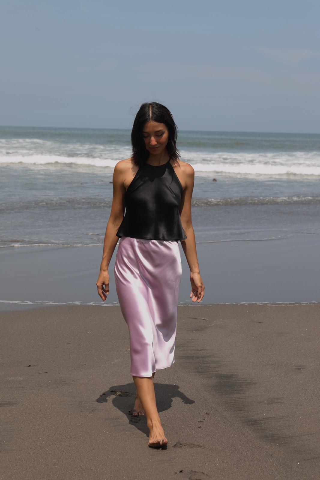 The Bias Midi Skirt (Lilac)